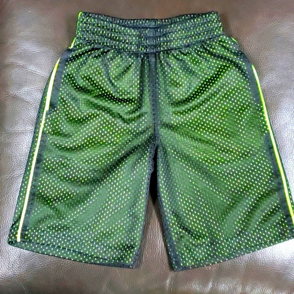 Boys Nylon black lime green shorts 5/6